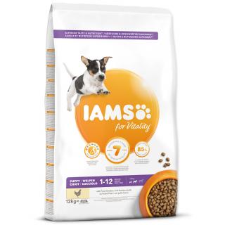 IAMS krmivo pre šteniatka Puppy Small & Medium Chicken Vyrábané vo variantoch: 12 Kg