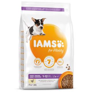 IAMS krmivo pre šteniatka Puppy Small & Medium Chicken Vyrábané vo variantoch: 3 kg