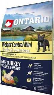 ONTARIO Dog Mini Weight Control Turkey & Potatoes 2,25kg