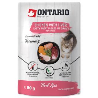 Ontario kapsička pre mačiatka Kitten Chicken with Liver, Sweet Potatoes, Rice and Rosemary 80g