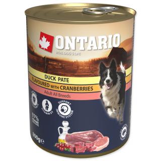 ONTARIO konzerva pre psy Duck Pate 800g - mleté kačacie mäso s brusnicami