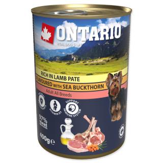 Ontario konzerva pre psy Lamb 6x400 g - jahňacie mäso s rakytníkom