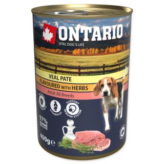 Ontario konzerva pre psy Veal Paté teľacie mäso s bylinkami 400g