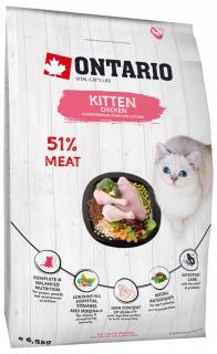 Ontario krmivo pre mačiatka s kuracím mäsom - Kitten Chicken Vyrábané vo variantoch: 6,5 kg