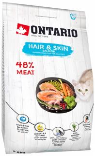 Ontario krmivo pre mačky na srsť a pokožku Cat Hair & Skin Vyrábané vo variantoch: 2 kg