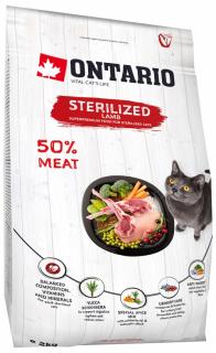 Ontario krmivo pre mačky s jahňacím mäsom - Cat Sterilised Lamb Vyrábané vo variantoch: 2 kg