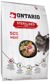 Ontario krmivo pre mačky s jahňacím mäsom - Cat Sterilised Lamb Vyrábané vo variantoch: 6,5 kg