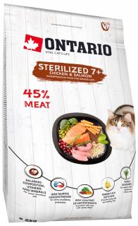 Ontario krmivo pre sterilizované mačky 7+ Cat Sterilised 7+ Vyrábané vo variantoch: 2 kg
