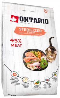 Ontario krmivo pre sterilizované mačky s lososom - Salmon Vyrábané vo variantoch: 2 kg