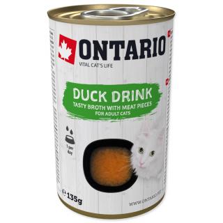 Ontario nápoj s kúskami kačice a kurčaťa pre mačky Cat Drink Duck 135g