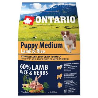 Ontario Puppy Medium Lamb and Rice 2,25 kg