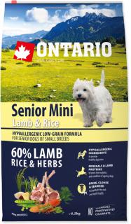 ONTARIO Senior Mini Lamb & Rice Vyrábané vo variantoch: 6,5 kg