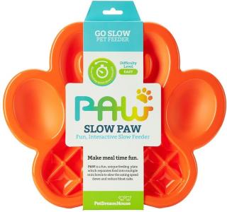 PetDreamHouse spomaľovacia miska pre psov Paw Slow Feeder- oranžová