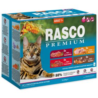 Rasco kapsičky pre dospelé mačky MULTIPACK 12x85g