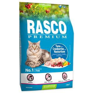 Rasco Premium krmivo pre KASTROVANÉ mačky tuniak s brusnicami a kapucínkou hmotnosť: 2 kg