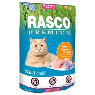 Rasco Premium krmivo pre mačky  SENSITIVE s morčacím mäsom, koreňom čakanky a mliečnymi baktériami hmotnosť: 400g