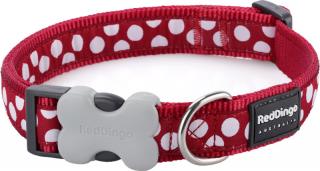 Red Dingo obojok pre psa White Spots on Red Obvod krku: 20-32 cm