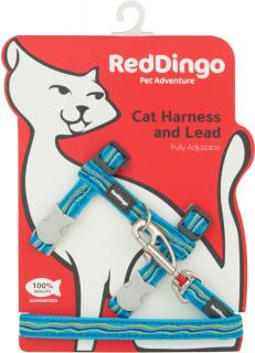 Red Dingo postroj pre mačky - Dreamstream Turquoise