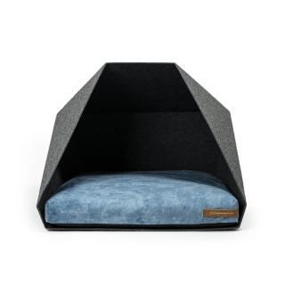 Rexproduct domček pre psa PETPocket  - sivý 63 x 50 x 45cm Farba pelechu: modrá (blue)