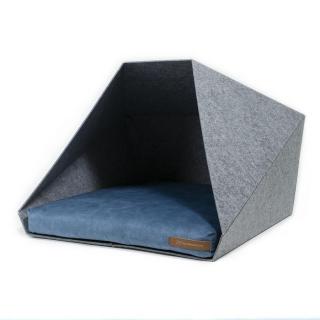 Rexproduct domček pre psa PETPocket  - svetlo sivý 63 x 50 x 45cm Farba pelechu: modrá (blue)