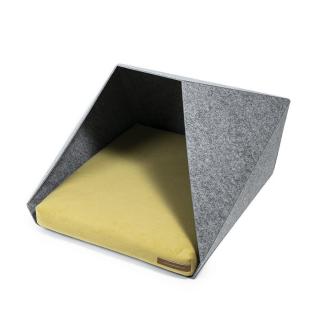 Rexproduct domček pre psa PETPocket  - svetlo sivý 63 x 50 x 45cm Farba pelechu: žltá (ochra)