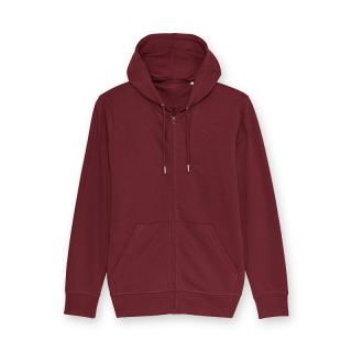 Froté mikina unisex so zipsom a kapucňou  Burgundy - 300GSM L