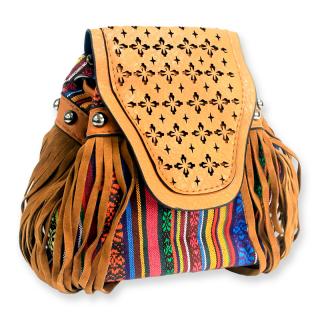 Malý batoh so strapcami  Venetian svetlohnedý