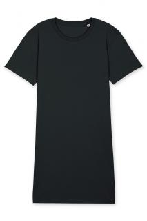 Tričkové dámske šaty s krátkym rukávom  Black - 180 GSM L