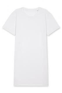 Tričkové dámske šaty s krátkym rukávom  White - 180 GSM L