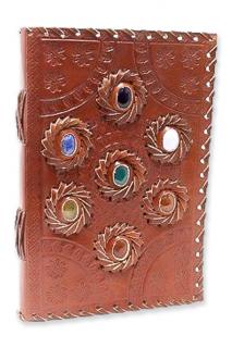 Zápisník kožený  Čakra kamene 22 x 15 cm