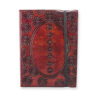 Zápisník kožený malý s gumičkou  Čakra mandala 18 x 13 cm