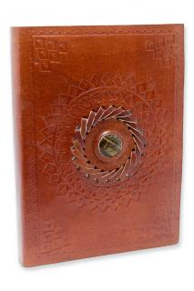Zápisník kožený  Tigrie oko 17,5 x 12,5 cm