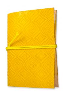 Zápisník kožený  žltý 10 x 7,5 cm