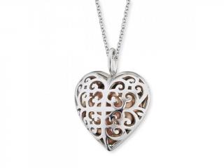Strieborný náhrdelník medené srdce