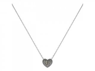 Strieborný náhrdelník srdce s markazitom