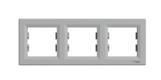 3-rámček ASFORA vodorovný aluminium EPH5800361