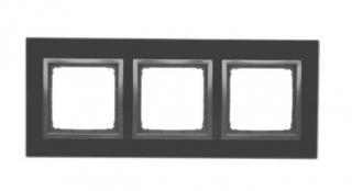 3-rámček Simon54 NATURE lávový/antracit sklenený DRN3/73