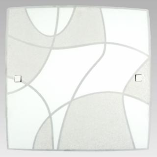 ASPIS stropné štvorcové svietidlo sklenené biele 500x500 3xE27 45007