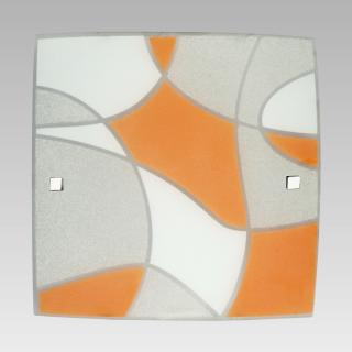 ASPIS stropné štvorcové svietidlo sklenené oranžové 380x380 2xE27 1339