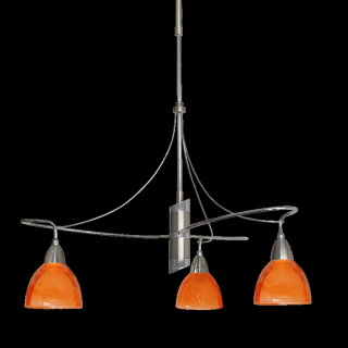 CARRAT kovové stropné svietidlo oranžová/chróm 3xE14 12037