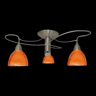 CARRAT kovové stropné svietidlo točené oranžová/chróm 3xE14 12039