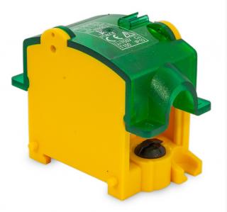 Krytá stupačková svorkovnica 1P 1x6-25mm² ->4x0,75-10mm² OBL 25/10-1PE žlto-zelená POKOJ