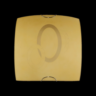 MERIVA stropné/nástenné štvorcové svietidlo sklenené žlté 1xE27 1308