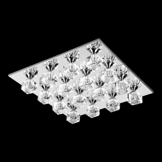 NASSAU kryštálové stropné štvorcové svietidlo chrómové 16xG4 64306