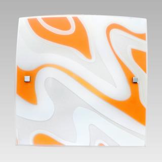 ORIX stropné štvorcové svietidlo sklenené oranžové 380x380 2xE27 1387