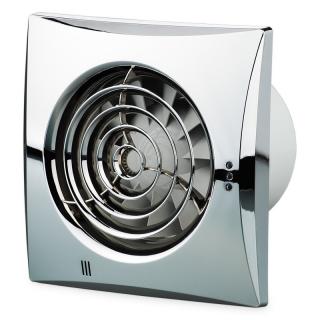 Pochrómovaný tichý ventilátor domový 97m3/h 100QUIETCHROME guličkové ložisko