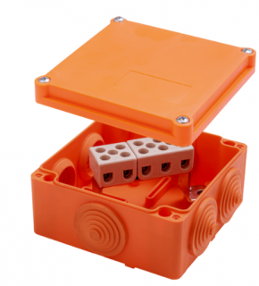 Protipožiarna krabica 105x105mm 10mm² 3P IP55 oranžová PO 105 3P/10 SEZ DK