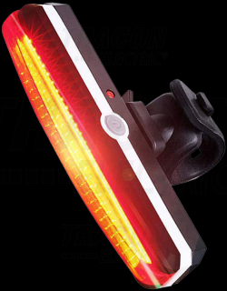 Zadné červené LED svetlo na bicykel nabíjateľné 2h 1,5W 100lm IP65