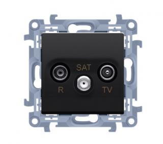 Zásuvka TV-R-SAT KONTAKT SIMON 10 SS priebežná 10dB čierna CASP.01/49