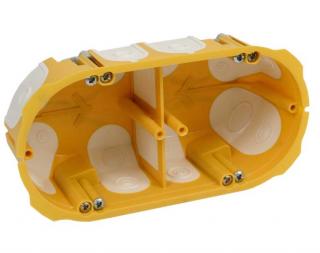 Zvukotesná dvojitá krabica do sadrokartónu ø138x50mm žltá KPL 64-50/2LD_NA